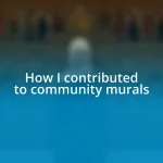 How I contributed to community murals