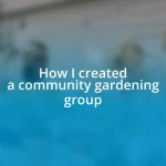 How I created a community gardening group