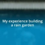 My experience building a rain garden