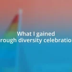 What I gained through diversity celebrations