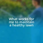 What works for me to maintain a healthy lawn